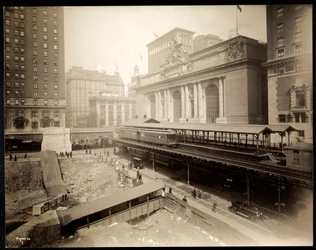 Site de fouilles à la 42e rue et Park Avenue, New York, c.1920